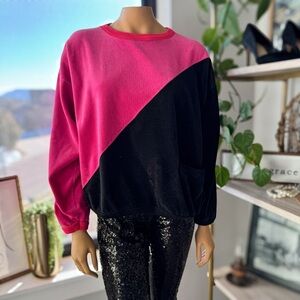 Vintage 1980s Nordstrom Town Square, The Original Velour Color Block Sweatshirt